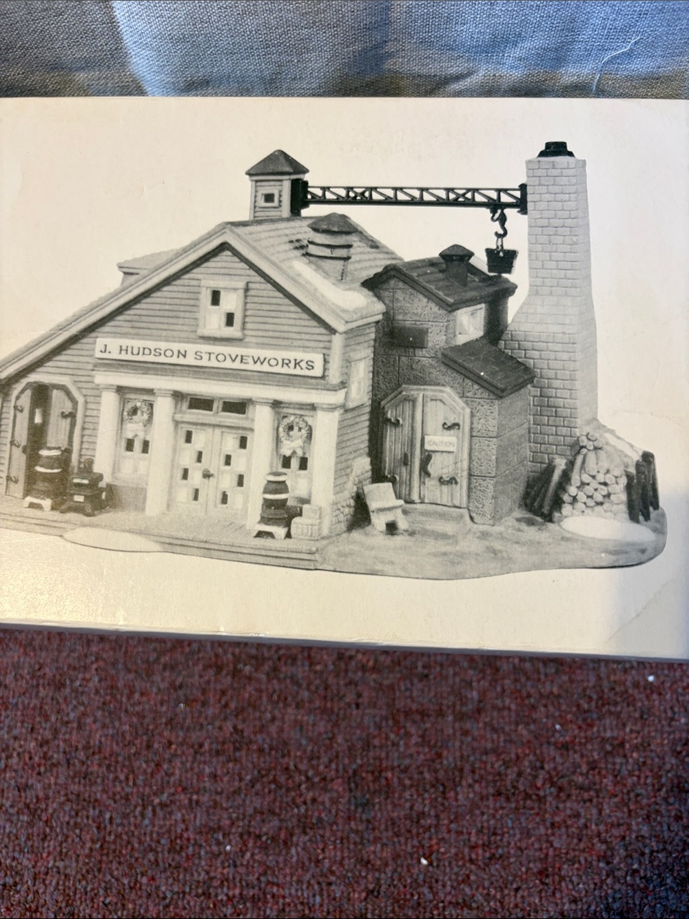 Department 56 Gray and Cream J. Hudson Stoveworks Village Sculpture